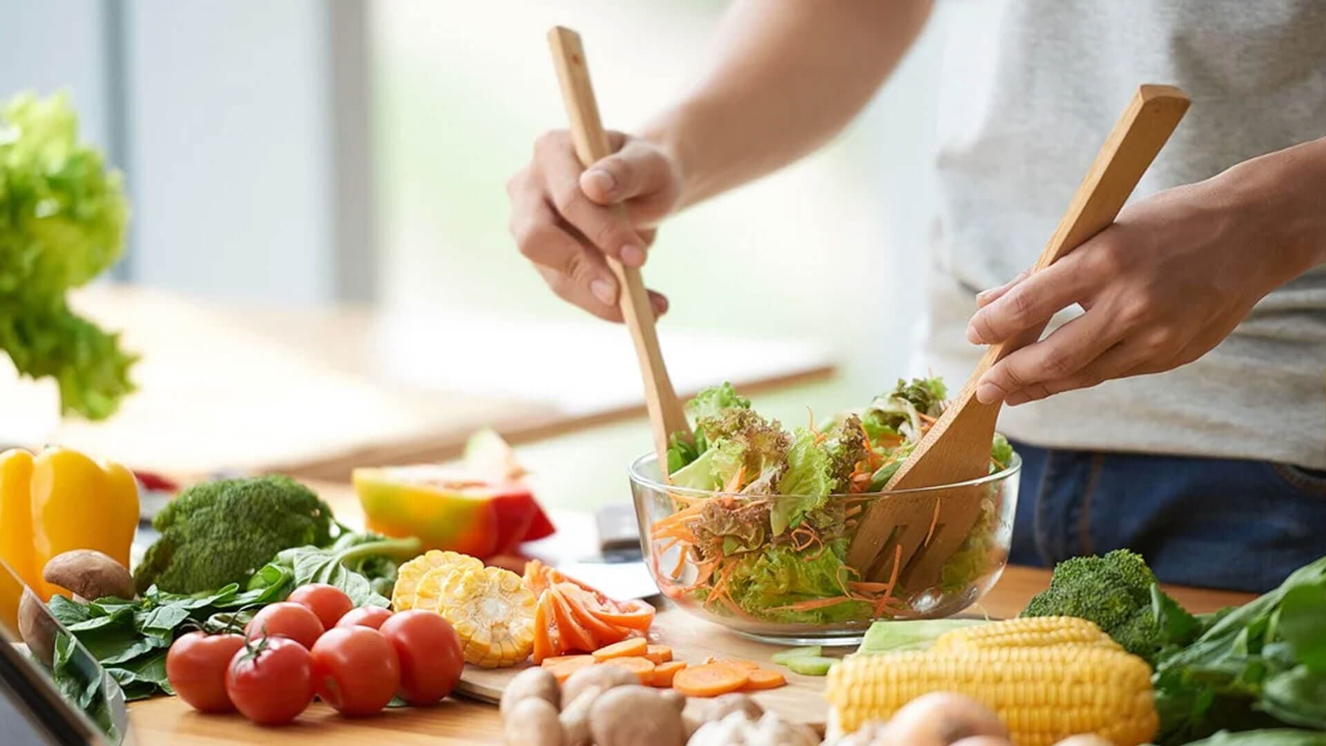 Healthy foods on a kitchen counter